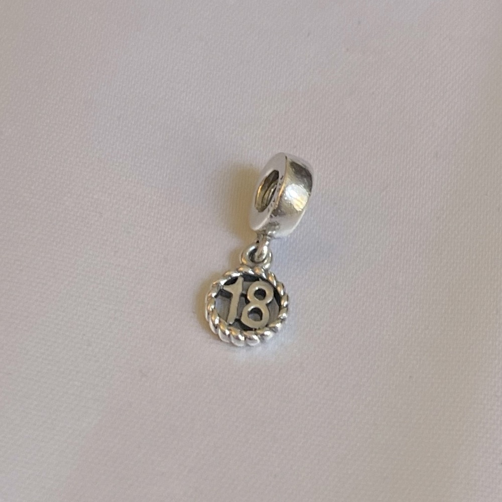 PANDORA Sterling Silver “18” charm